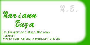 mariann buza business card